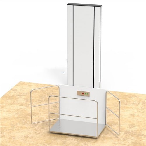 wheelchair lift with safety rails